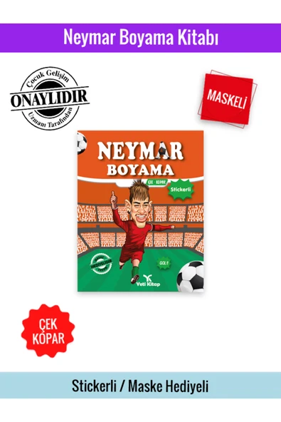 yeti kitap Futbolcu Boyama Kitapları Seti Mbapp , Ronaldo ve Neymar - Resim 6
