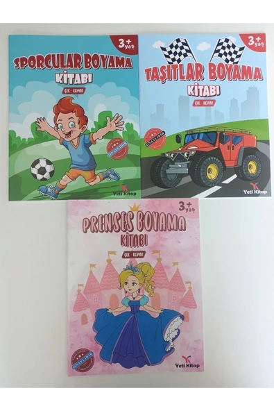 yeti kitap 3-6 Yaş Eğlenceli Boyama Kitap Seti (3 Kitap) ürün görseli 1