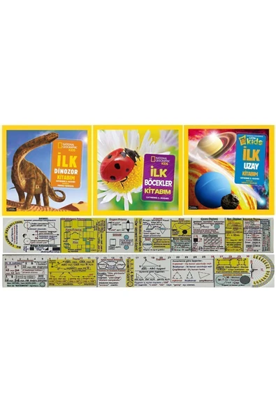 Beta Kids National Geographic Kids İlk Dinozor+Böcekler+Uzay Kitabım 3'lü Set + Matematik Öğreten Ayraç ürün görseli 1