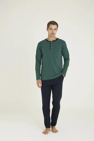 MDB Kocabey 9245 Erkek Midi Yaka Pijama Takım ürün görseli
