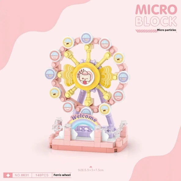 Loz Hareket Eden Lunapark Serisi Mikro Bloklar - Dönme Dolap 140 Parça 10+ Yaş - Lunapark Maketi - 2