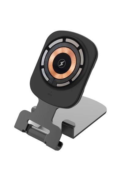 15W Hızlı Manyetik Masaüstü Metal Magsafe Kablosuz Şarj Standı ve Telefon Tutucu Simex Double - 2