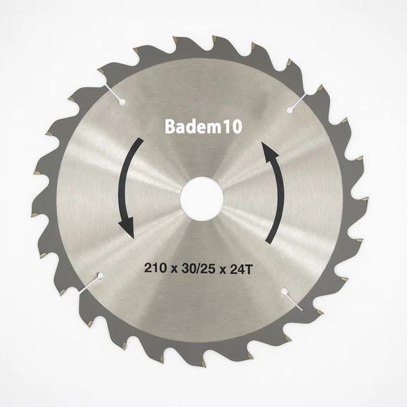 Sunta MDF Kesme 24 Diş 210x30x25 mm Profesyonel Ahşap Kesim Uyumlu Dairesel Testere Bıçağı Modeli ürün görseli