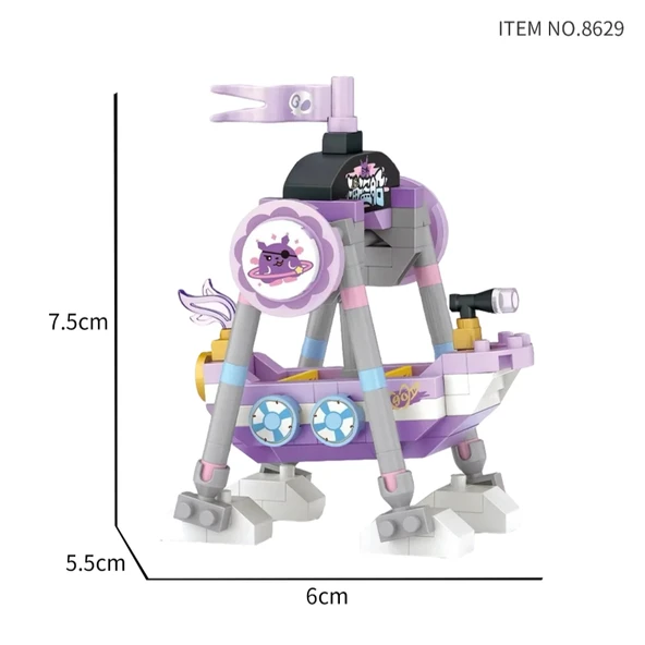 4'LÜ SET - Loz Hareket Eden Lunapark Serisi Mikro Bloklar -Toplam 680 Parça 10+ Yaş (Atlı Karınca, Dönme Dolap, Gondol, Salıncak) - Lunapark Maketi - 8