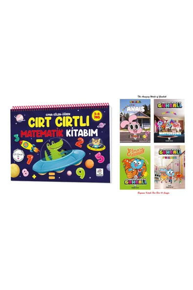 yükselen zeka Cırt Cırtlı Matematik Kitabım 3-6 yaş ve The Amazing World of Gumball-cartoonnetwork Boyama 16 Syfa ürün görseli 1