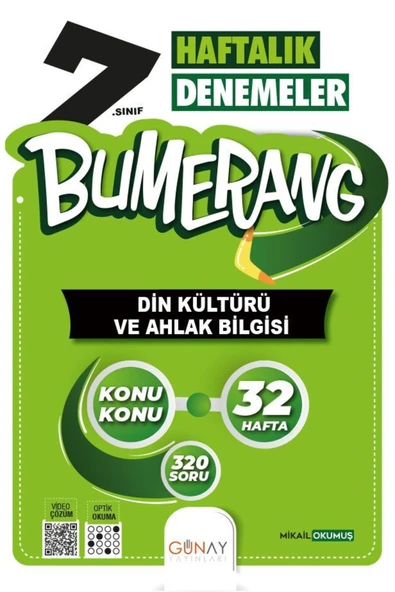Günay Yayınları GÜNAY 7.SINIF BUMERANG DİN KÜLTÜRÜ HAFTALIK DENEME (22-23) ürün görseli 1