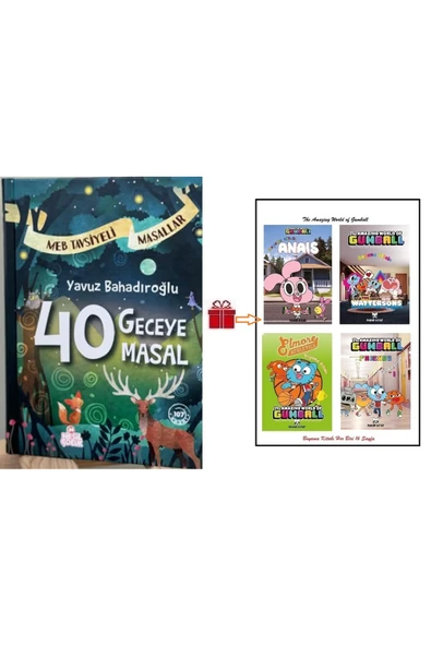 Nesil Yayınları 40 Geceye 40 Masal Yavuz Bahadıroğlu ve 4 Adet Gumball Lisanslı Boyama Kitapları 16 Syf'lık Her Biri ürün görseli 1