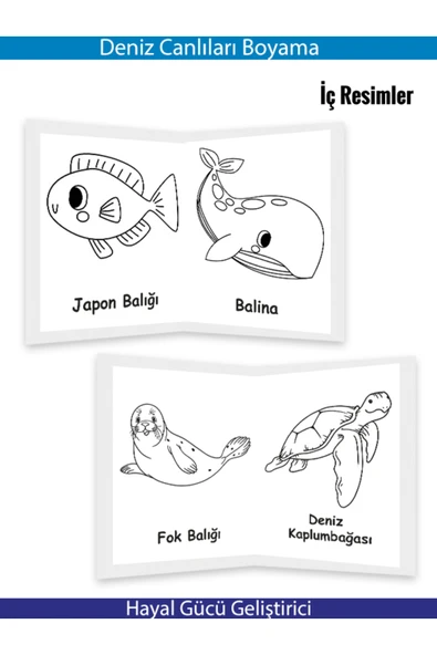 yeti kitap Çanta Boyama : Deniz Canlıları / Feyyaz Ulaş / Yeti Kitap / 9786256801363 - Resim 3