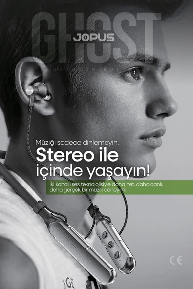 Ghost Boyun Askılı HD Ses Kaliteli Ses Değiştirme Modlu Bluetooth Kulaklık JP-BH06 Jopus - 3