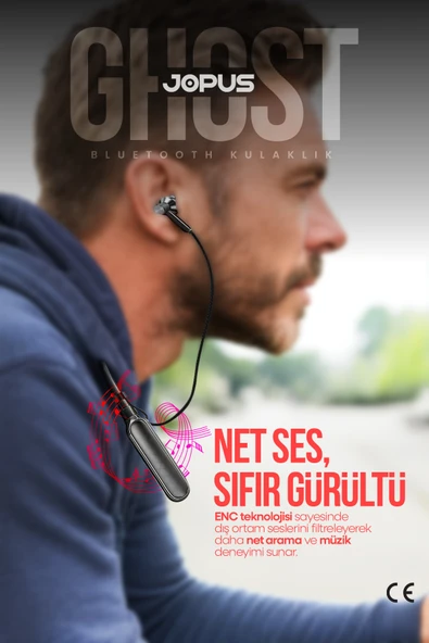 Ghost Boyun Askılı HD Ses Kaliteli Ses Değiştirme Modlu Bluetooth Kulaklık JP-BH06 Jopus - 4