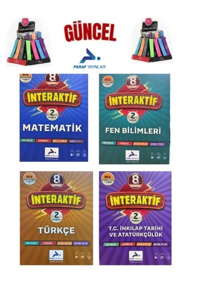 Fenomen Yayıncılık Güncel Paraf 8.Sınıf İnteraktif Mat-Fen-Türkçe-İnk 1-2.Modül Tek Kitap Soru Kütüphanesi+Kalemlik ürün görseli 1