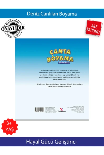 yeti kitap Çanta Boyama : Deniz Canlıları / Feyyaz Ulaş / Yeti Kitap / 9786256801363 - Resim 5