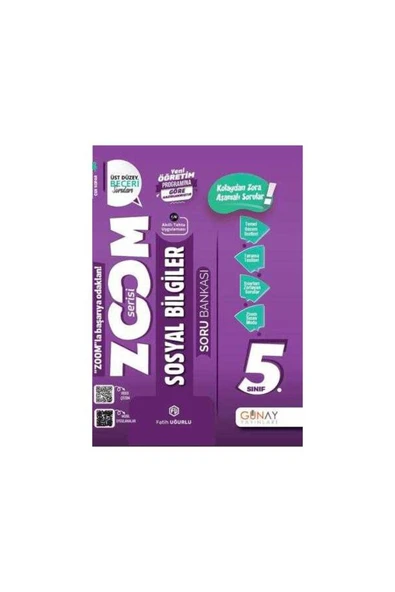 Günay Yayınları Günay Yayınları 5. Sınıf Zoom Serisi Sosyal Bilgiler Soru Bankası Ayraç Hediyeli ürün görseli 1