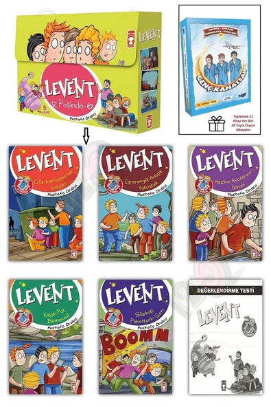 Timaş Çocuk Levent İz Peşinde Hikaye Seti 6 (8 yaş ve üzeri) ve 4. Sınıf Genç Kanatlar Hikaye Seti Hediye !!!