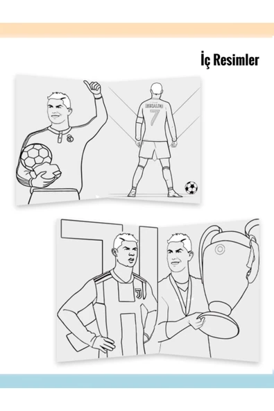yeti kitap Futbolcu Boyama Kitapları Seti Mbapp , Ronaldo ve Neymar - Resim 3