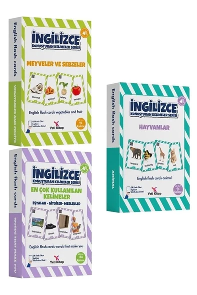 yeti kitap Ingilizce Konuşturan Kelimeler Serisi 3'lü Kart Seti ürün görseli 1