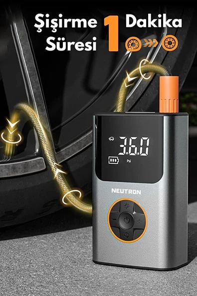NEUTRON Taşınabilir Şarjlı Kompresör Lastik Hava Pompası ürün görseli