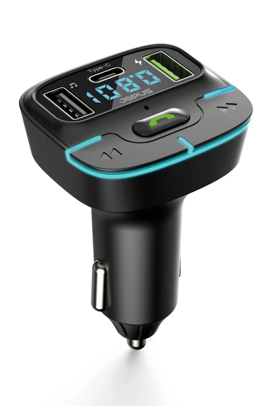 Jopus F9 Araç Fm Transmitter 5.3 Bluetooth Araç Kiti Usb Type-C Hızlı Şarj Çıkışlı Çakmaklık Girişli - 2