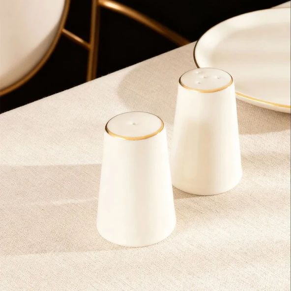 Fecra Ivory Tuzluk ve Biberlik Altın Yaldızlı - 5