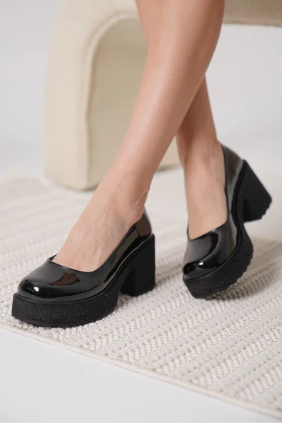 Talya Kadın Siyah Rugan Günlük Ayakkabı - Resim 12