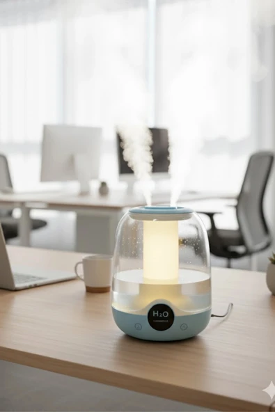 Glr K07 Mavi Çift Spreyli Ultrasonik Sessiz Hava Nemlendirici ve Gece Lambası | 3L Kapasite - 2