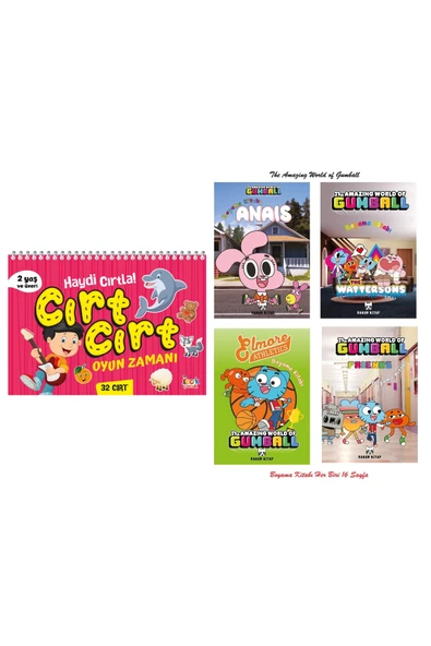 Bıcırık Çocuk Bıcırık Cırt Cırt Oyun Zamanı 2 Yaş ve Üzeri İle 4 Adet 16 Sayfalık Lisanslı Gumball Boyama Kitabı ürün görseli 1