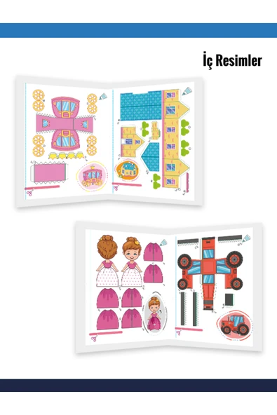 yeti kitap Kes, Yapıştır, Oyna – Eğlenceli Aktivite Seti ,Maket Etkinlikleri (2 Kitap) - Resim 3