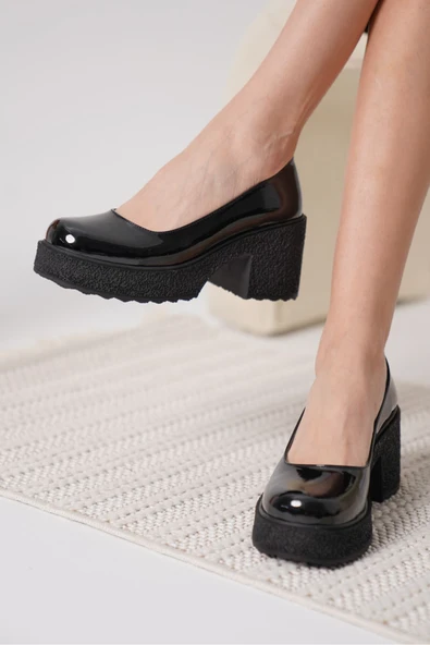 Talya Kadın Siyah Rugan Günlük Ayakkabı - Resim 3