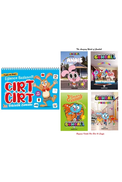 Bıcırık Çocuk Bıcırık Cırt Cırt Oyun Zamanı 3 Yaş ve Üzeri İle 4 Adet 16 Sayfalık Lisanslı Gumball Boyama Kitabı ürün görseli 1