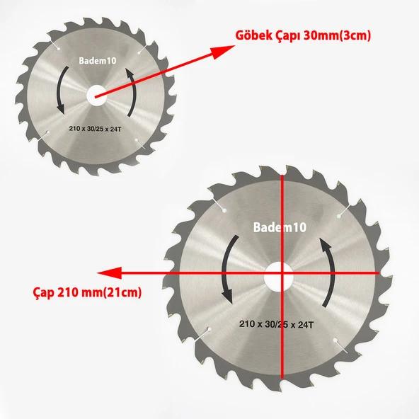 Sunta MDF Kesme 24 Diş 210x30x25 mm Profesyonel Ahşap Kesim Uyumlu Dairesel Testere Bıçağı Modeli - Resim 4