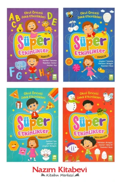 Ema Kitap Süper Etkinlikler - Çizgiler & Harfler &nokta Birleştir & Renkler Şekiller - Ema Çocuk ürün görseli 1