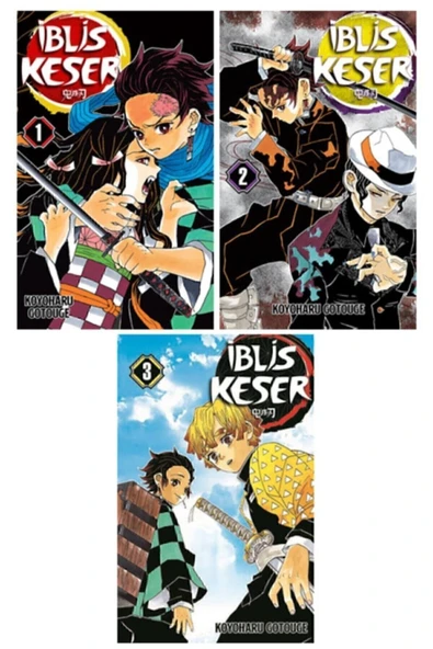Gerekli Şeyler Yayıncılık Iblis Keser (demon Slayer) 1-2-3. Ciltler Manga Seti / Koyoharu Gotouge ürün görseli 1
