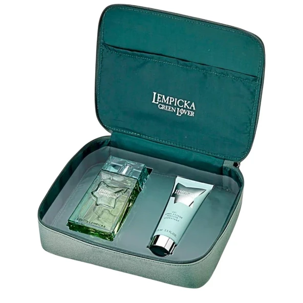 Lolita Lempicka Green Lover EDT 100 ml + 75 ml Parfumed After Shave Gel Erkek Parfüm Seti - Resim 3