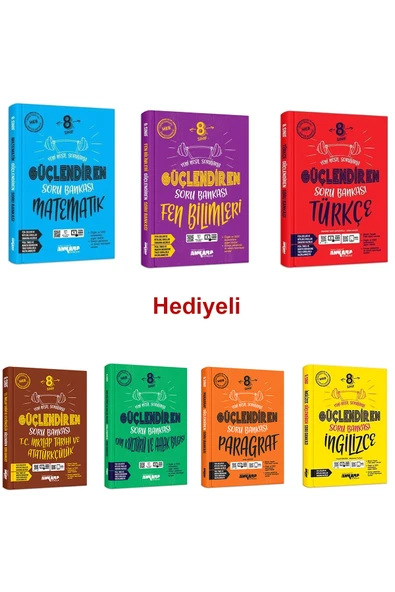 Ankara Yayınevi Ankara 8.sınıf Lgs Matematik Fen Türkçe Inkılap Din Kültürü Ingilizce Paragraf Soru Seti (7 Kitap) ürün görseli 1