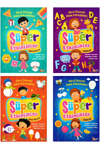 Bıcırık Yayınları OKUL ÖNCESİ ZEKA ETKİNLİKLERİ SÜPER ETKİNLİKLER 4 KİTAP (5-6 YAŞ) ürün görseli 1