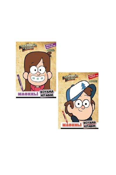 Beta Kids Esrarengiz Kasaba Maskeli Boyama Kitabım 2'li Set - Mabel - Dipper ürün görseli 1