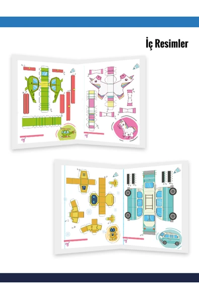 yeti kitap Kes, Yapıştır, Oyna – Eğlenceli Aktivite Seti ,Maket Etkinlikleri (2 Kitap) - Resim 4