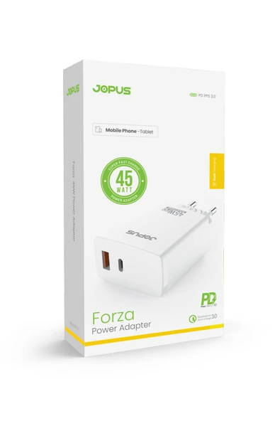 Forza USB / PD Çıkışlı QC 3.0A 45W Hızlı Şarj Cihazı Jopus JO-S06 - 3