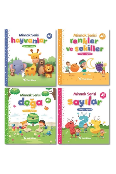 yeti kitap Minnak Serisi Hayvanlar/Renkler ve Şekiller/Doğa/Sayılar Kitabı (4 Kitap) 0+ Yaş ürün görseli 1