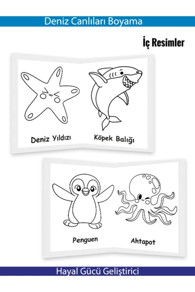 yeti kitap Çanta Boyama : Deniz Canlıları / Feyyaz Ulaş / Yeti Kitap / 9786256801363 - Resim 2