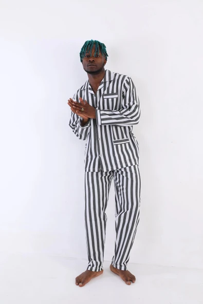 MDB Kocabey 4007 Uzun Kol Çizgili Gaffur Erkek Pijama Takım ürün görseli
