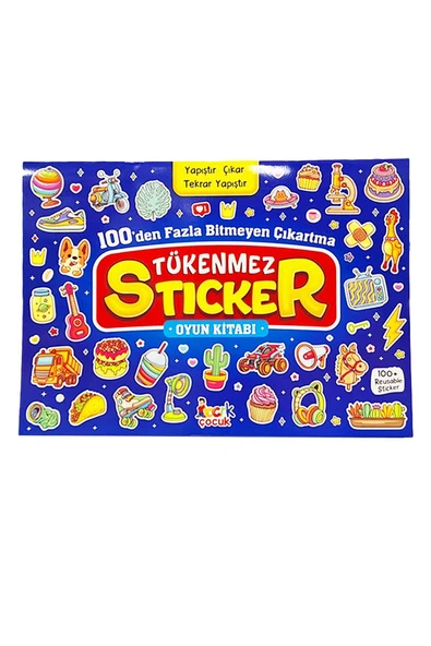 Bıcırık Yayınları Tükenmez Sticker Oyun Kitabı 100'den Fazla Bitmeyen Çıkartma Yapıştır Çıkar Tekrar Yapıştır ürün görseli 1