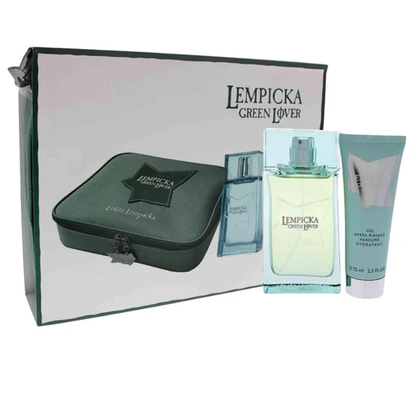 Lolita Lempicka Green Lover EDT 100 ml + 75 ml Parfumed After Shave Gel Erkek Parfüm Seti - Resim 2