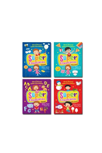 Ema Çocuk Okul Öncesi Süper Zeka Etkinlikleri Çizgiler Harf Birleştirme 4 Lü Set ürün görseli 1