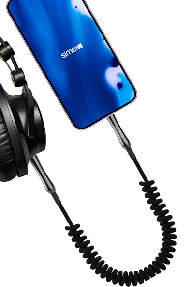 Simex 3.5mm Kumaş Spiralli AUX Kablosu SA-01 Zinco - 2