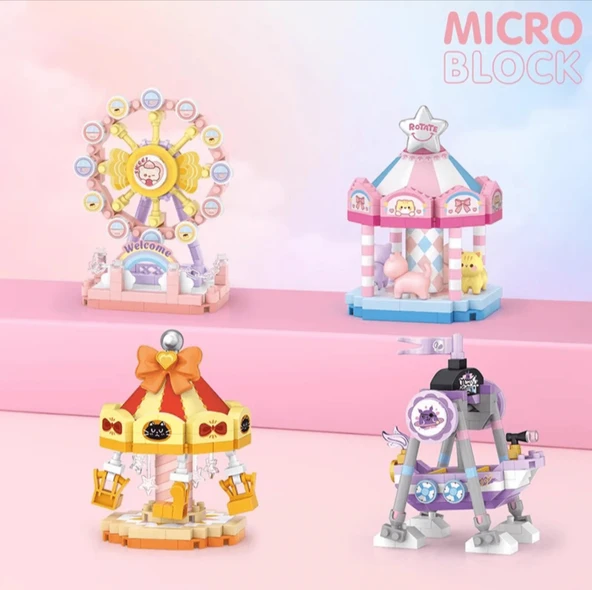 Loz Hareket Eden Lunapark Serisi Mikro Bloklar - Dönme Dolap 140 Parça 10+ Yaş - Lunapark Maketi - 4