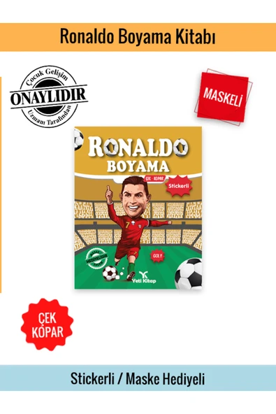 yeti kitap Futbolcu Boyama Kitapları Seti Mbapp , Ronaldo ve Neymar - Resim 2