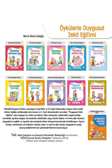 Nesil Çocuk Yayınları Öykülerle Duygusal Zeka Eğitimi Serisi Tali 2. Set (3-7 Yaş) + Etkinlikli Boyama Kitabı - 10 Kitap ürün görseli 1