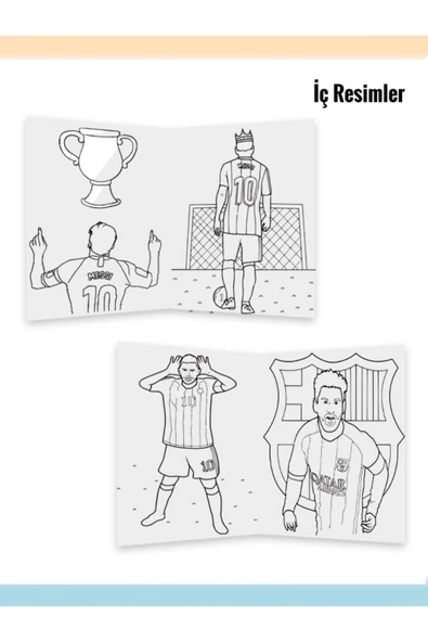 yeti kitap Futbolcu Boyama Kitapları Seti Mbapp , Ronaldo ve Neymar - Resim 5