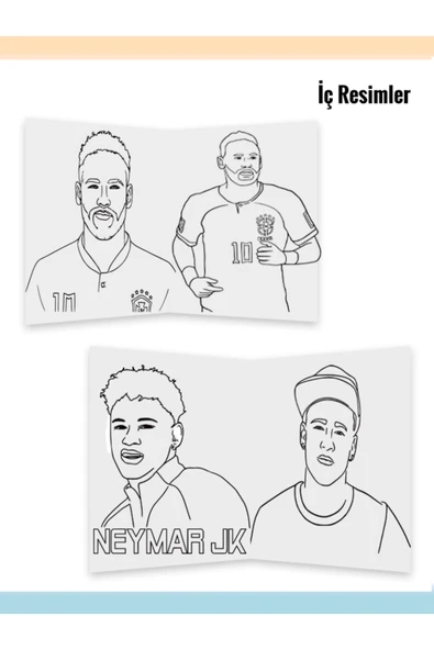 yeti kitap Futbolcu Boyama Kitapları Seti Mbapp , Ronaldo ve Neymar - Resim 7